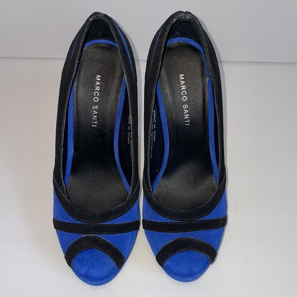 MARCO SANTI blue cobalt Virginia heels pumps in women’s 5.5M - Picture 4 of 14